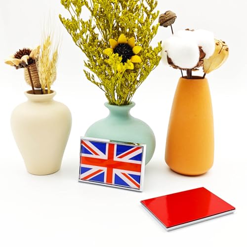Image of British United Kingdom UK Flag Sticker Emblem Union Jack Decal Car Chrome Flags, 2 Pack, 3 x 2 inches
