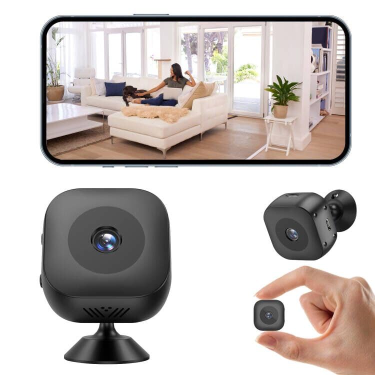 HD Mini Indoor Security Hidden Camera for Indoor Securitywith App Control Motion Detection Night Vision Wireless WiFi Rechargeable