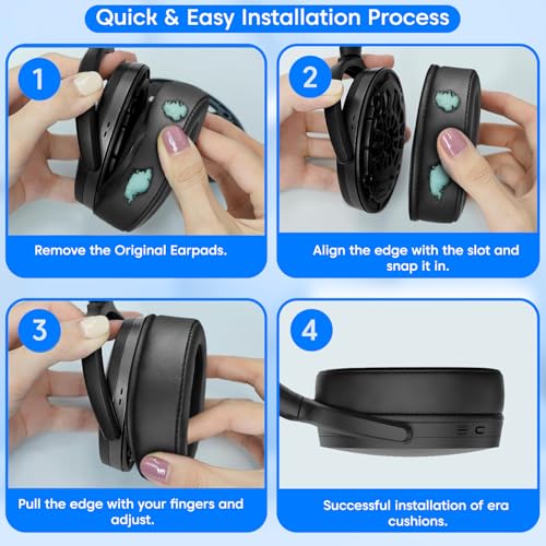 Image of Sounce Replacement Ear Pads Cushions Compatible with Sennheiser HD 4.50BT, HD 4.50BTNC, HD 4.50SE, HD 4.40BT, HD 4.30G, HD 458BT, HD 450BT, HD 400S, HD 350BT, HD 4.20S Over (1 Pair)