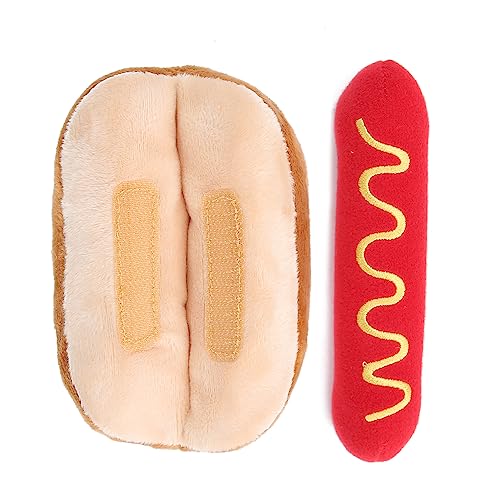 HEITIGN Plüsch Hot Dog Sound Spielzeug Simulation Essen Haustier Spielzeug Hund Katze Zubehör