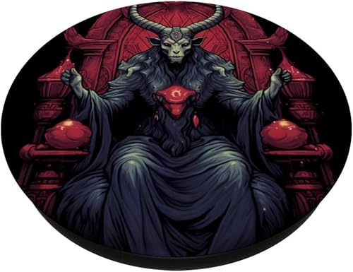 Miniatura 2 de Baphomet Throne Goat Head Satanic Witchcraft Occult PopSockets Swappable PopGrip