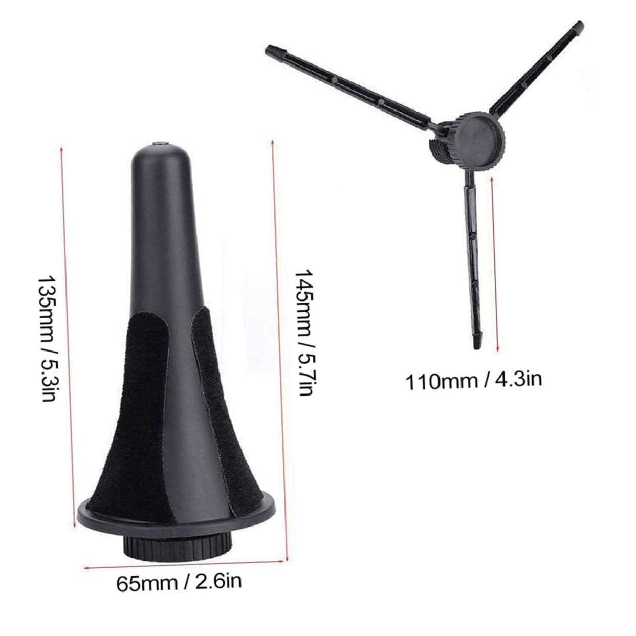 GLSTOY Clarinet Stand Oboe Holder Portable Strong Sturdy 3-legged Bracket for Musicians