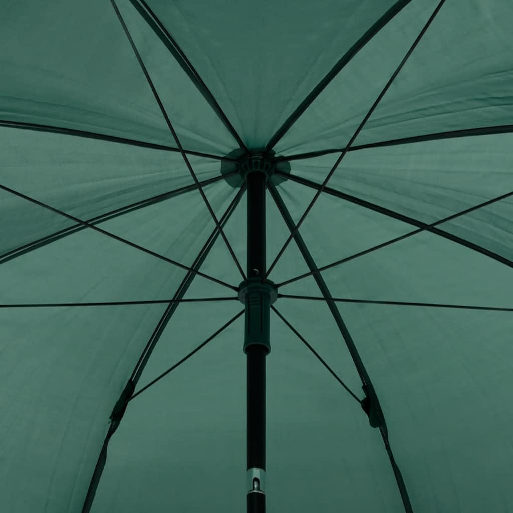 Parasol wędkarski, zielony, 220 x 193 cm, z wytrzymałą ramą i pierwszorzędnym obiciem, parasol plażowy z ochroną przed promieniowaniem UV i praktycznymi ścianami bocznymi do łatwego transportu