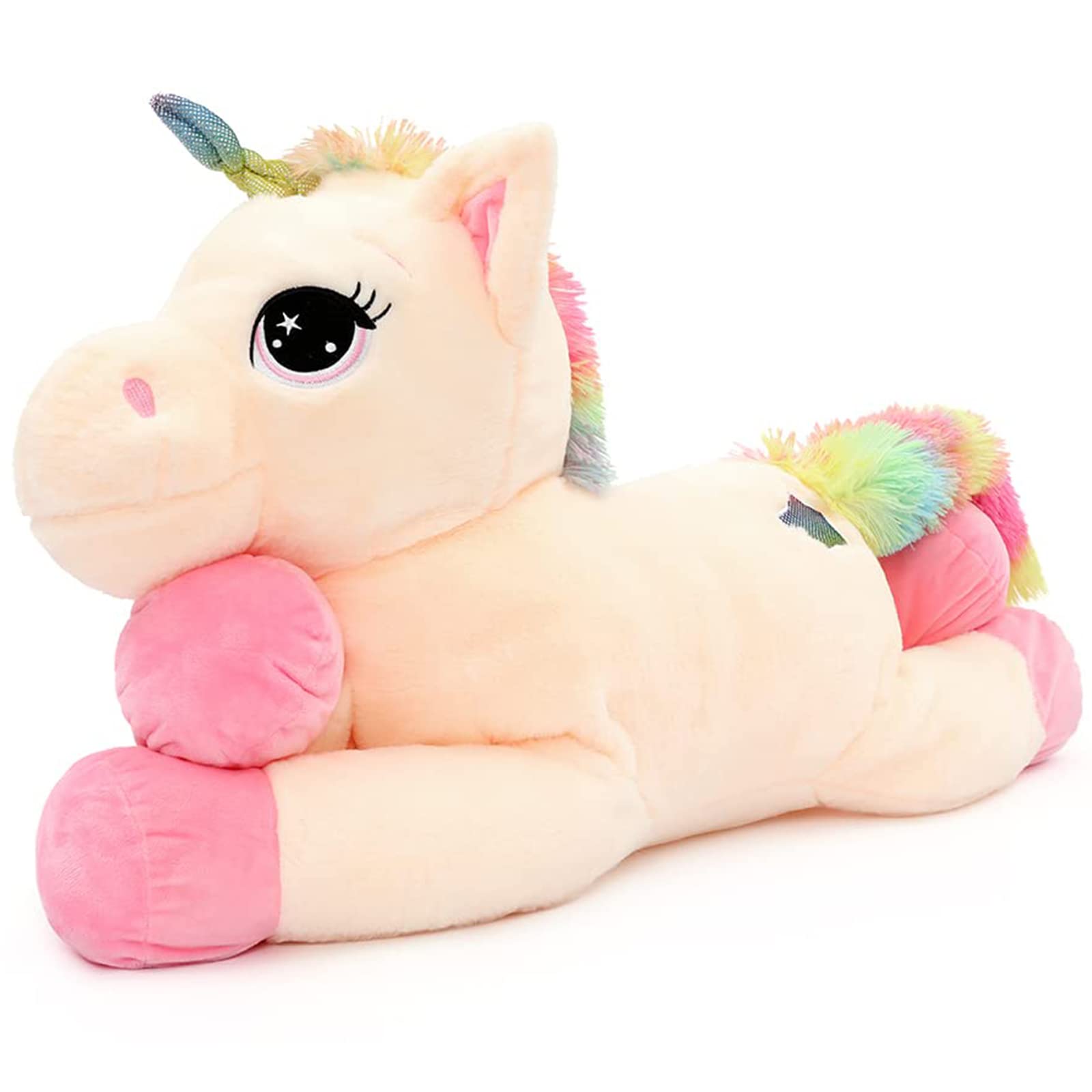 Skylety Grande unicorno in peluche gigante, 80 cm, XXL, giocattolo morbido in peluche, grande cuscino per compleanni, Natale, baby shower, decorazione per feste