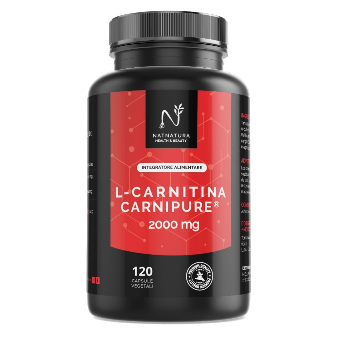 L-Carnitina Carnipure® 2000 mg/giorno | Formula svizzera ultra pura | Energia, Resistenza e Recupero muscolare | Vegano | 120 capsule vegetali
