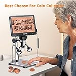 Hayve-7-LCD-Digital-Microscope-1200X-Magnification-for-Coin-PCB-Circuit-Repair-Soldering-12MP-Camera-Sensor-Coin-Microscope32GB-TF-CardWired-Remote-10-LED-Light-Compatible-with-WindowsMac-OS