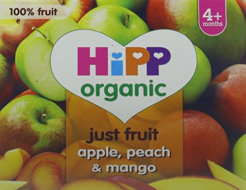 HiPP Organic Just Fruit Apple, Peach and Mango Fruit Pot 400 g (Pack of 6)