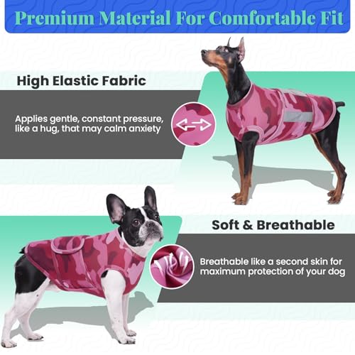 Image of MIGOHI Dog Anxiety Vest,Soft Dog Anxiety Relief Coat,Calming Vest Wrap for Thunderstorms,Fireworks,Travel and Separation,Anxiety Relief for Dogs,Firework Anxiety Relief for Small Dogs,S,Camouflage
