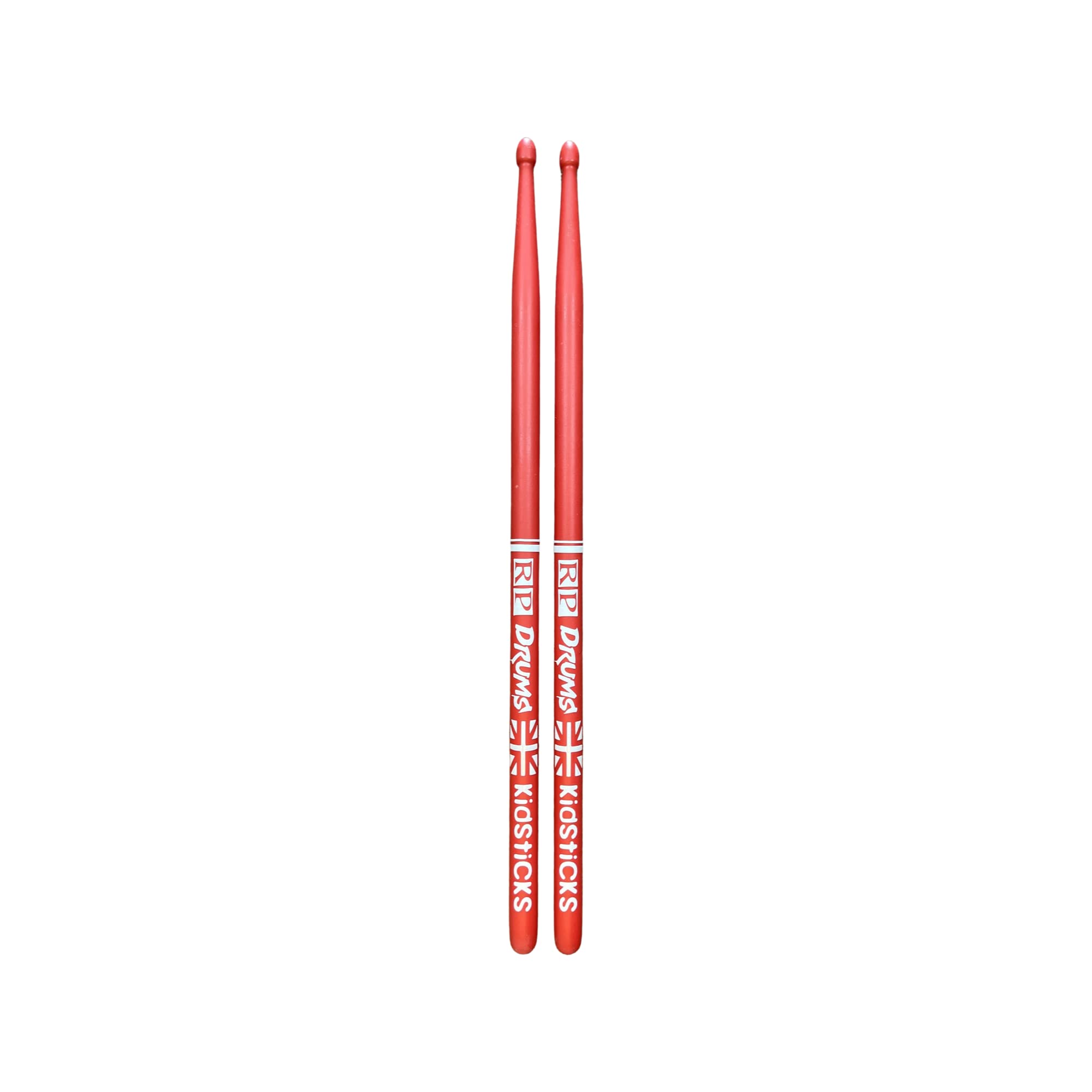 Rhythm Pro Maple Wood Premium Drum Sticks - KidSticks Red 5A For Drums & Octapads With Free Stick Pouch Bag.