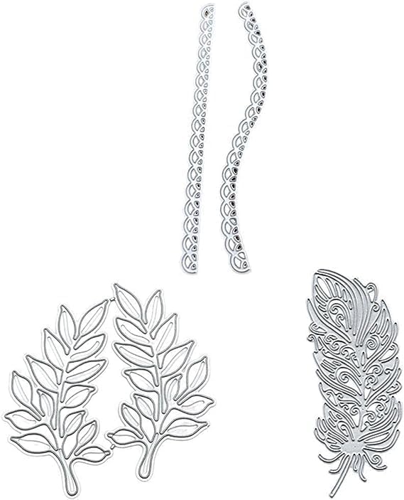 Miniatura 6 de Troqueles de corte de metal con hojas plateadas, plantilla de fabricación de tarjetas cortadas de papel para álbumes de recortes, troqueles