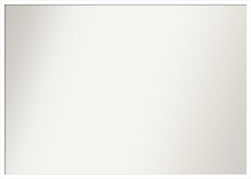 Amanti Art Espejo de baño blanco para sobre el fregadero, 32 x 45 pulgadas, espejo de tocador rectangular blanco esbelto, marco de madera moderno de