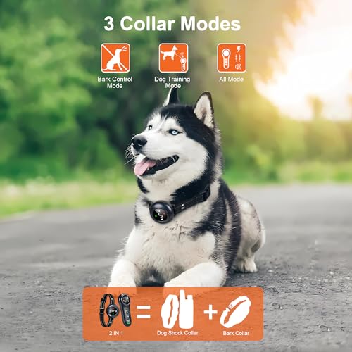 Neoally-2-in-1-Dog-Training-and-Bark-Control-Collar-Smart-Anti-Barking-Collar-with-and-with-No-Remote-for-5-150-lbs-Small-Medium-Large-Dogs-Rechargeable-and-Waterproof-Receiver-Black