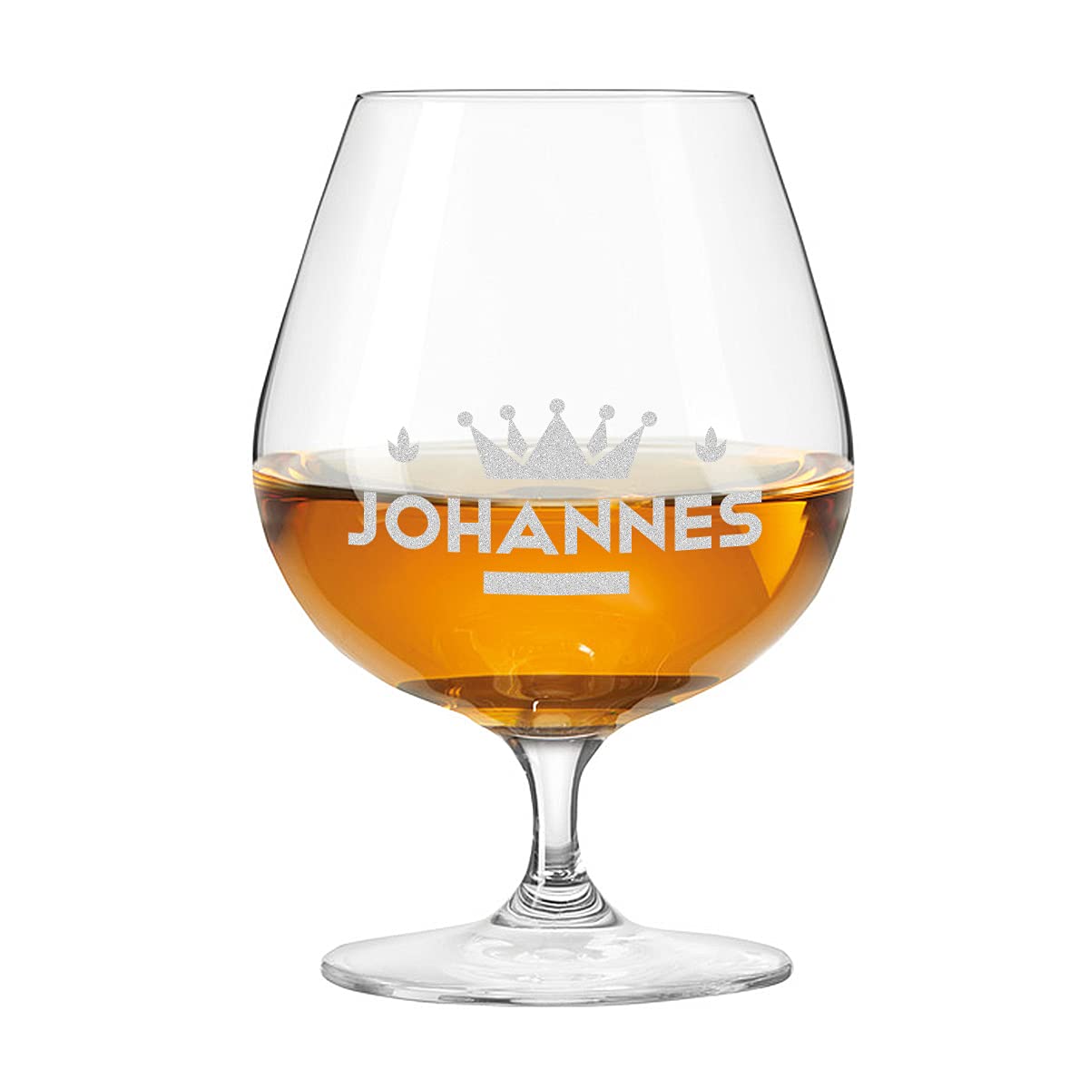 polar-effekt Leonardo Cognacschwenker mit Wunschmotiv graviert - Cognacglas personalisiert spülmaschinengeeignet - Scotch, Whisky, Bourbon - Geburtstagsgeschenk - Motiv Große Krone