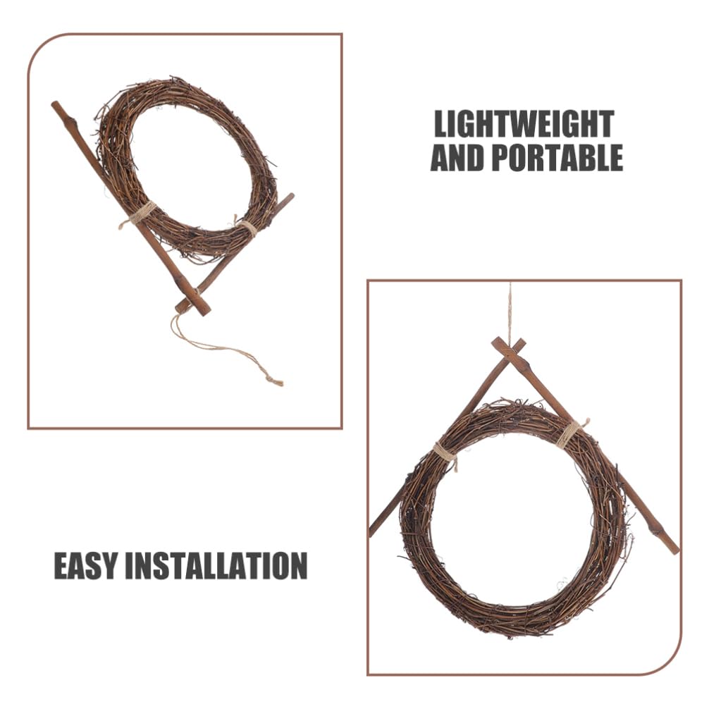 Happyyami 2pcs Rattan Wreath Frames Stylish Crafting Supplies for Decor for Weddings and Festive Occasions Easy to Install Reusable Decorations