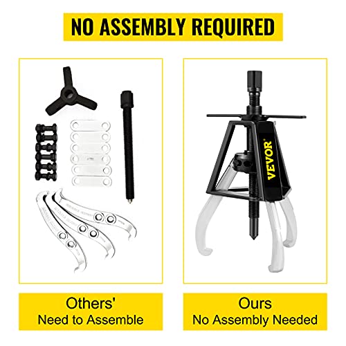 Vevor 3 Jaw Gear Puller, 1 Ton/2204 Lbs Capacity Manual Puller, 13" - 21.6" Spread Reach And 3.9" - 7.9" Spread Range, 11" Lead Screw Length Gear Removal Tools For Slide Gears, Pulleys, And Flywheels #TOP5