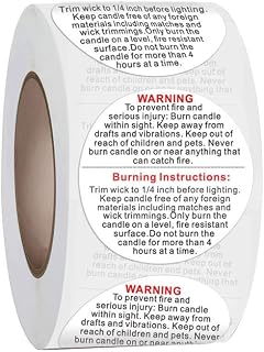 500Pcs Candle Warning Labels 1.5inch Round Candle Safety Sticker for Candle Making DIY Candle Jars