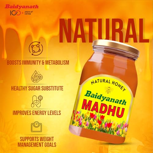 Image of Baidyanath Madhu - 1kg | No Sugar Adulteration |Natural Immunity Booster & Antioxidant Powerhouse| Weight Management, Cough Relief, Natural Honey & Sore Throat Relief (Pack of 2)