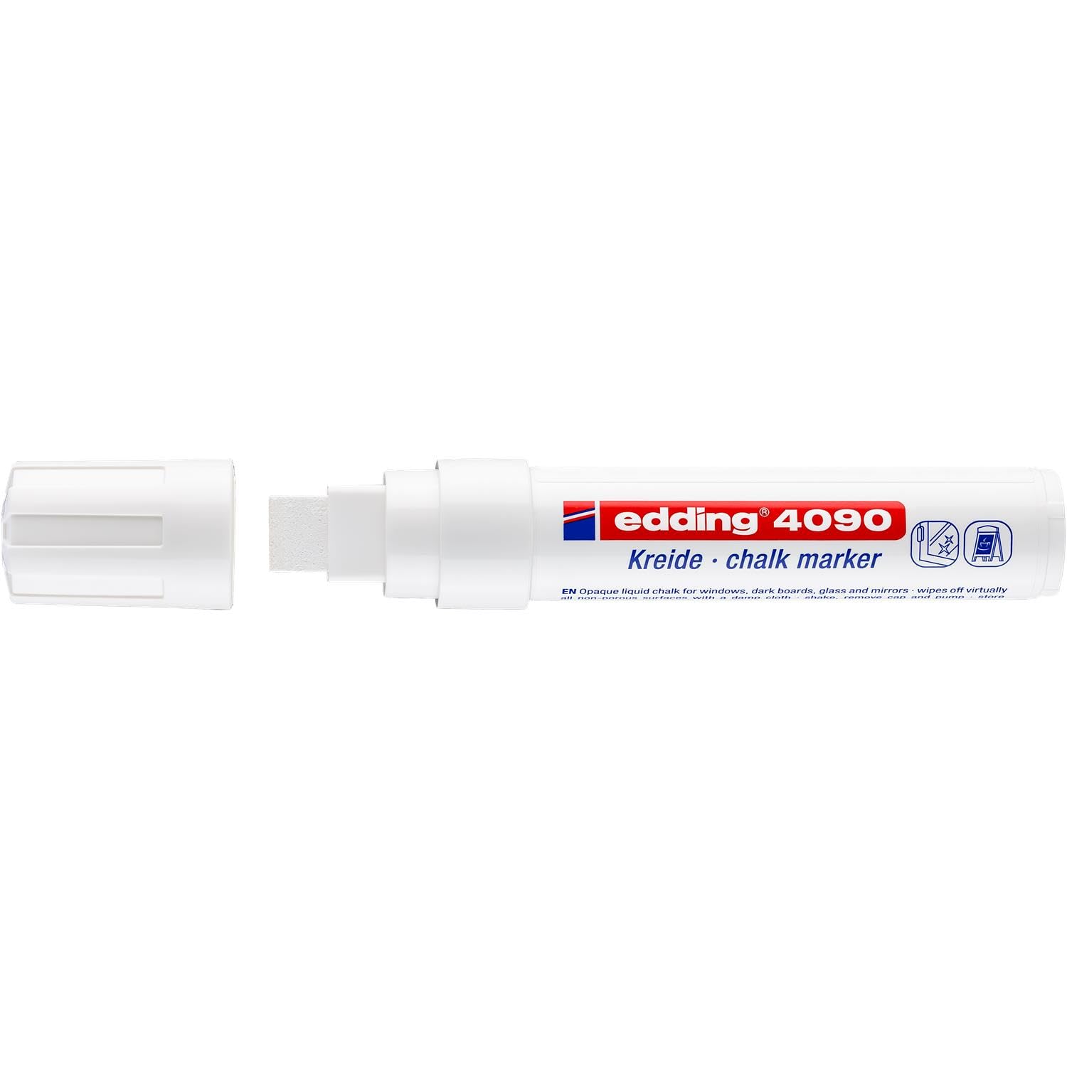 Edding 4090 - Lote de 6 rotuladores (4 – 15 mm), color blanco
