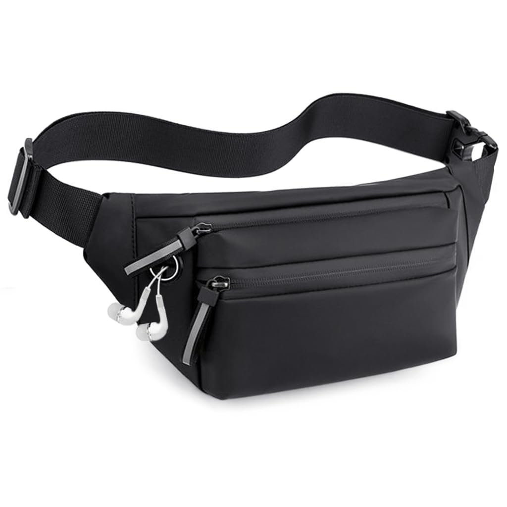 GUSTAVE® Waist Bag for Men Women, Stylish Side Bag for Men, Fanny Pack for Women for Outdoors Workout Traveling Casual Running Hiking Cycling (Black) (B0CLHY7MSR) Amazon Price History, Amazon Price Tracker