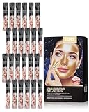 24K Gold Peel-Off Face Mask Set-24Pcs Portable Travel Size Bulk Clay Masks,Peel Off Mud Facial Mask,Deep Cleaning,Blackhead Remove Face Mask,Mother's Day Skincare Product Gift Kit for Women Mom