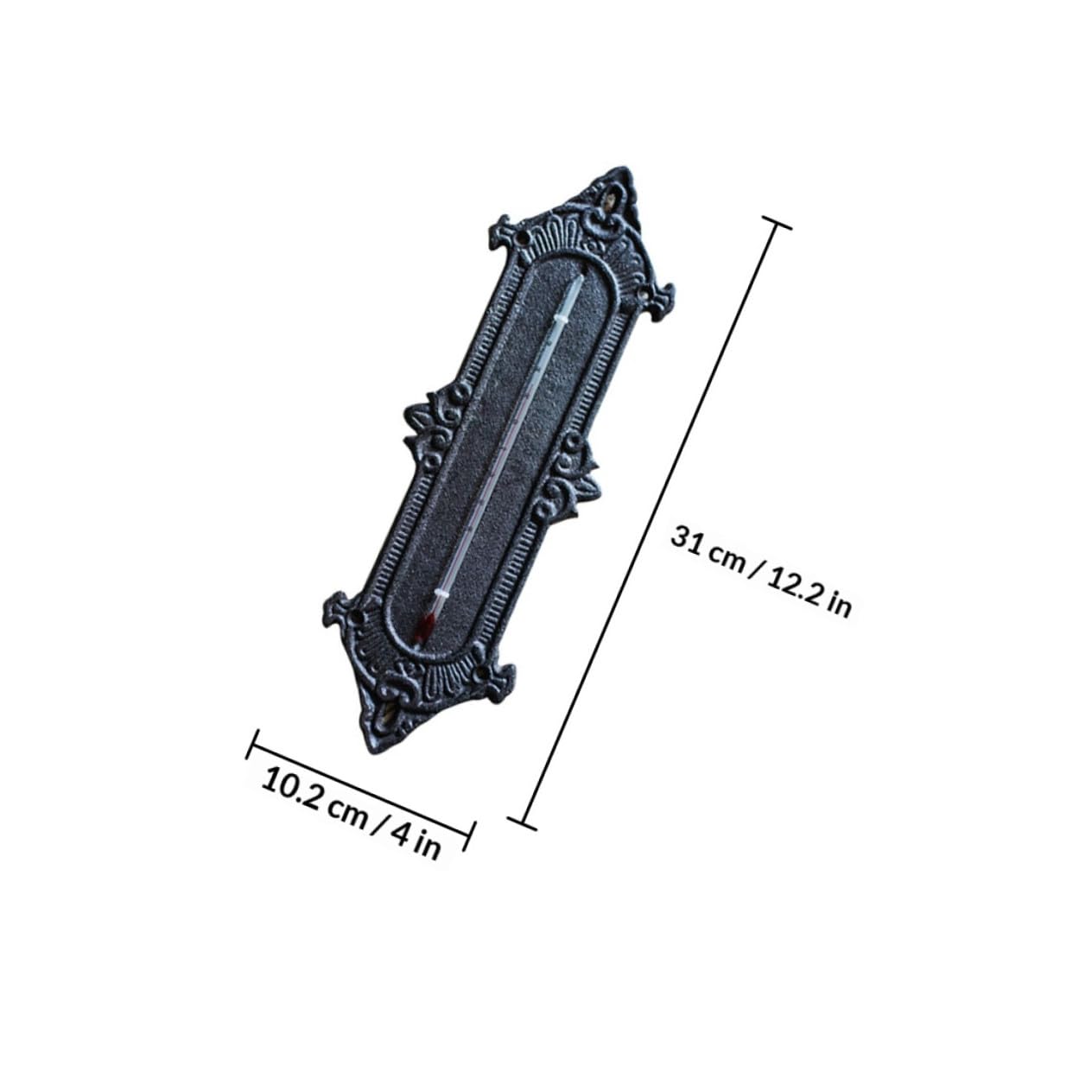 Anneome Gusseisen Wandthermometer Gewächshaus Thermometer Innen mit Temperaturanzeige Klassisches Wanddekor Kompakt und Präzise Temperaturmesser für Garten und Haus