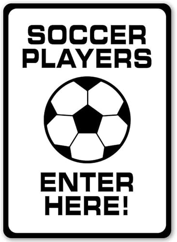 Letrero de entrada de jugadores de fútbol, entrada a la sala de fútbol, regalo de jugador de fútbol, decoración de letrero de fútbol, jugador de