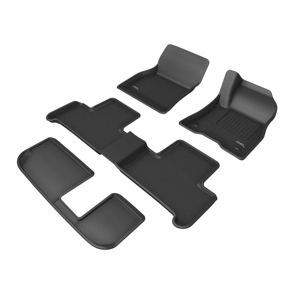 3D MAXpider All-Weather Floor Mats for MERCEDES-BENZ EQB (X243) 2022-2024+ Custom Fit Car Floor Liners, Kagu Series (1st & 2nd Row), Black