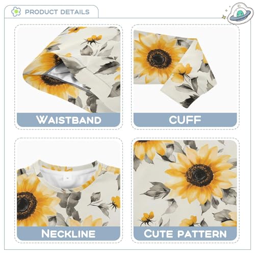 JUNZAN Aesthetic Sunflower Neutral Little Boys Pullover Hoodie Fleece Boys Sweat Shirt Sports 4T3