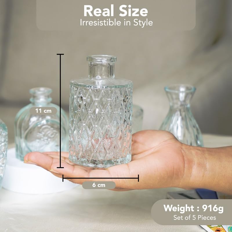 Mini articles de décoration de table centrale en verre blanc opaque Ekhasa - 3