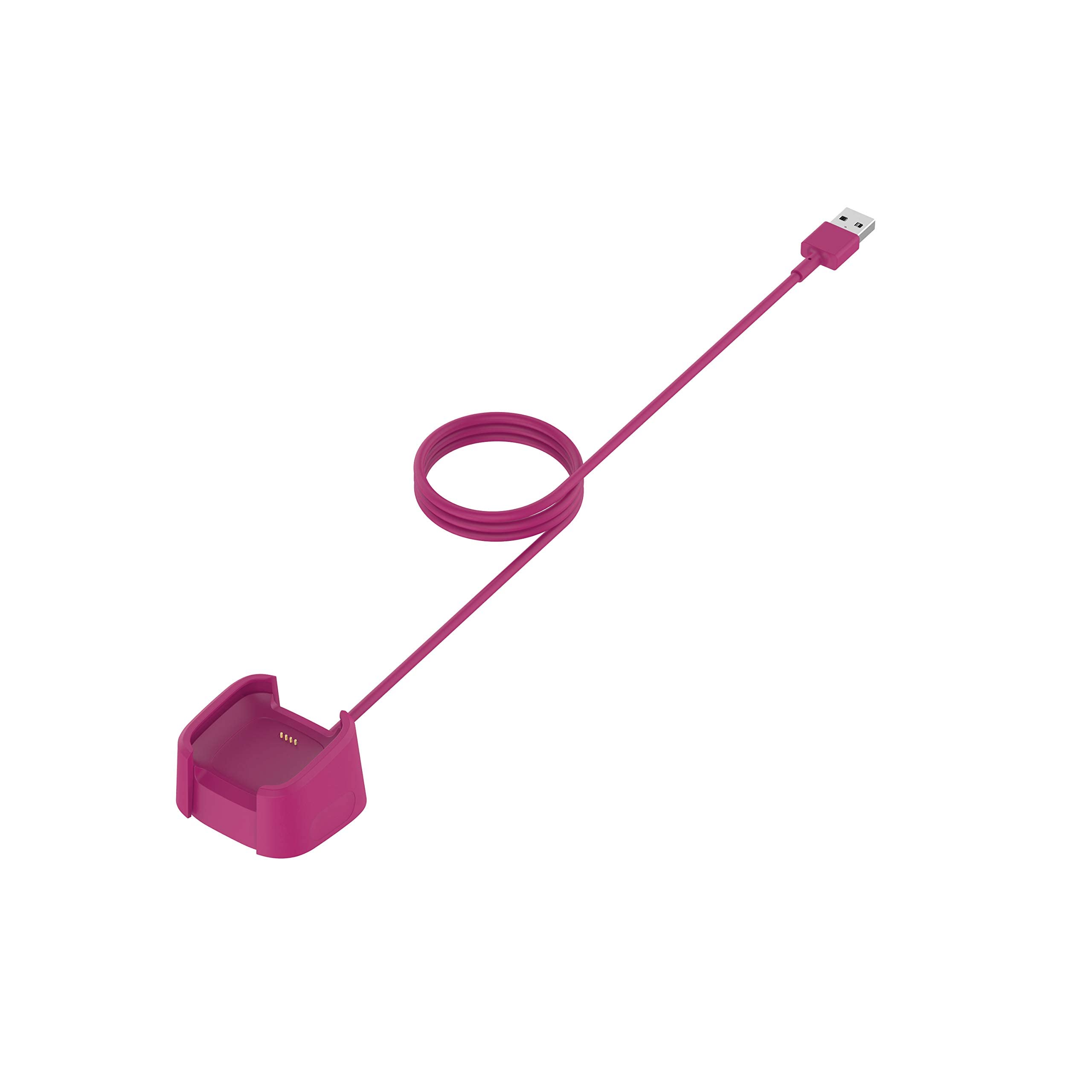 Replacement Charger For Fitbit Versa 2 - 3.3ft USB Charging Cable Dock, Purple Color