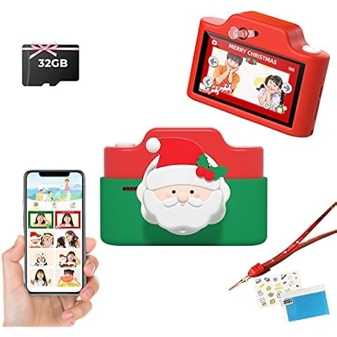 Children's Camera, 48MP 1080P WiFi Digital Camera Kids with 3 Inch Touchable Screen, 32GB TF Card, Data Cable Lanyard, Dual Camera, Gift for Children Cover