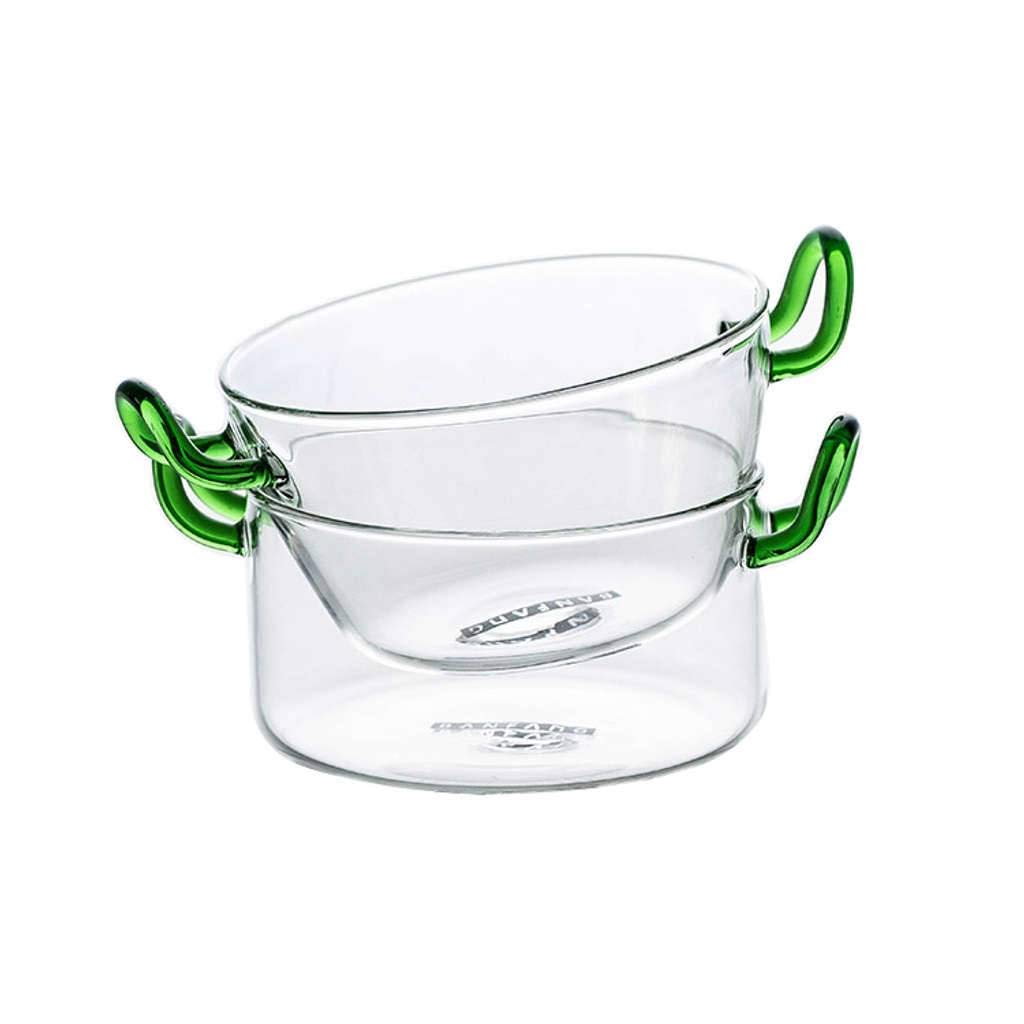 Cuenco de Sopa con 2 Asas 500 ml, Cuencos de Sopa Transparentes con Asas de Cristal, Apto para microondas, Apto para microondas, Cocina Moderna para Ensalada de Frutas, Desayuno, Helado, pos