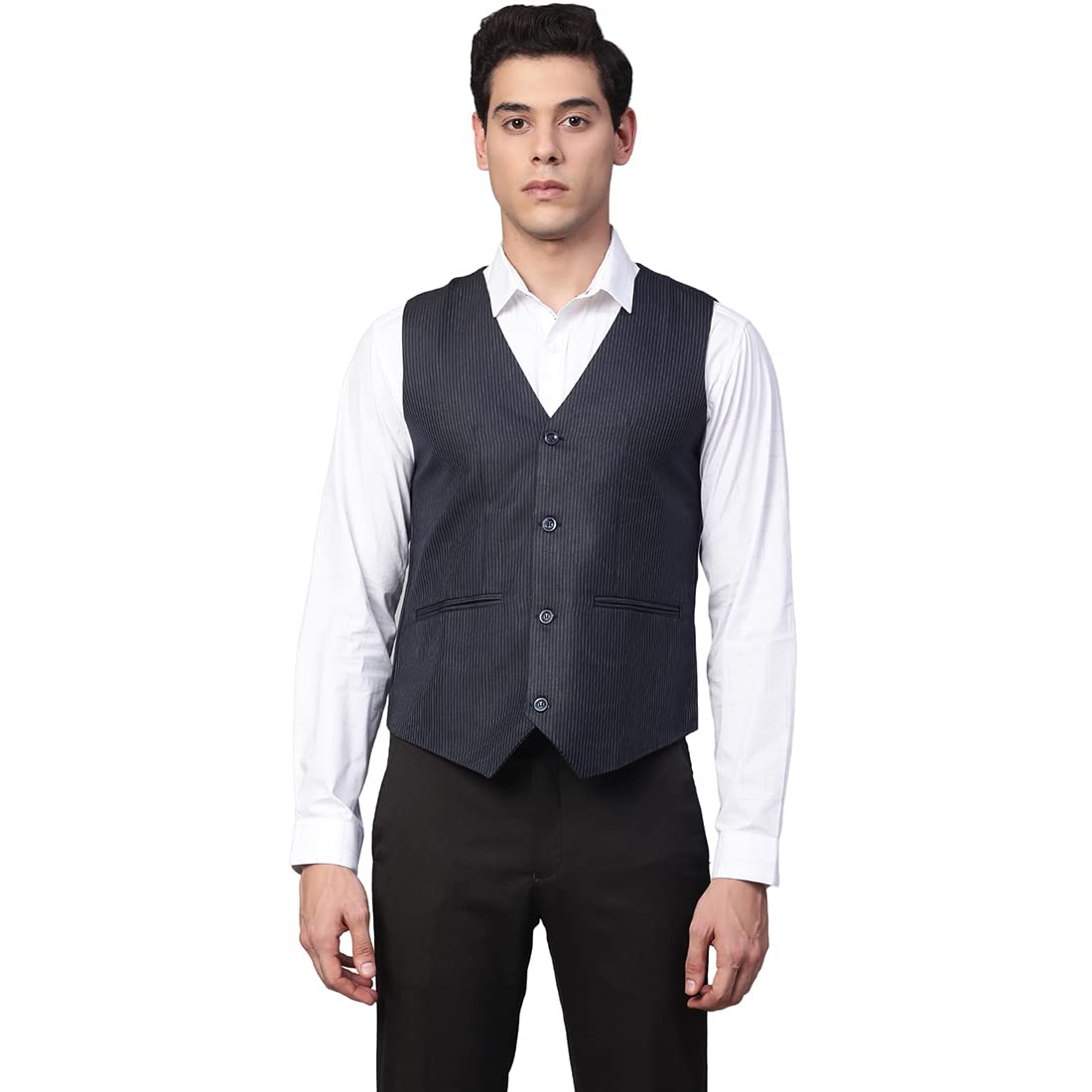 Men's Blended V Neck Waistcoat for Men Formal | Waistcoat for Boys | Waistcoat for mens stylish-image-39