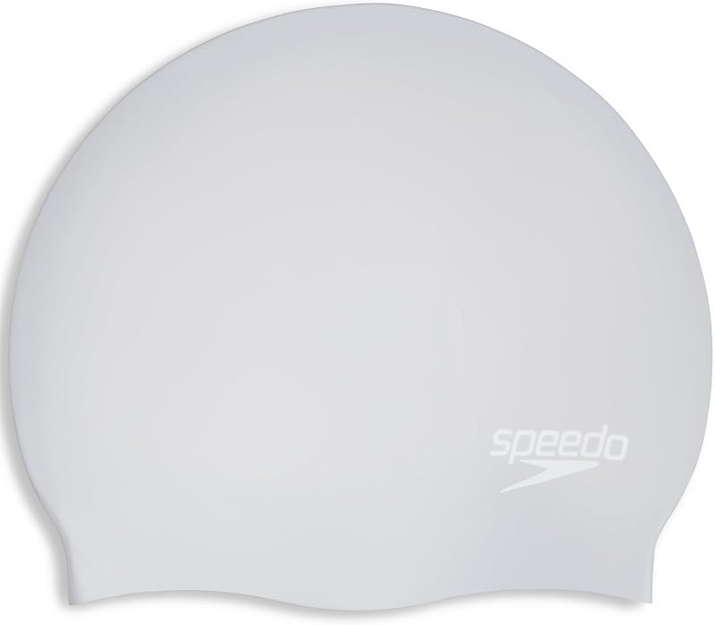Touca de natação Speedo unissex para cabelos longos, silicone, prata