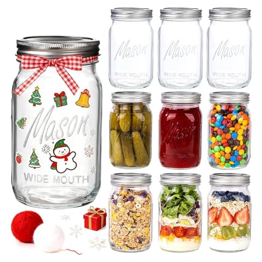 WELLIFE Wide Mouth Mason Jars, 32 oz