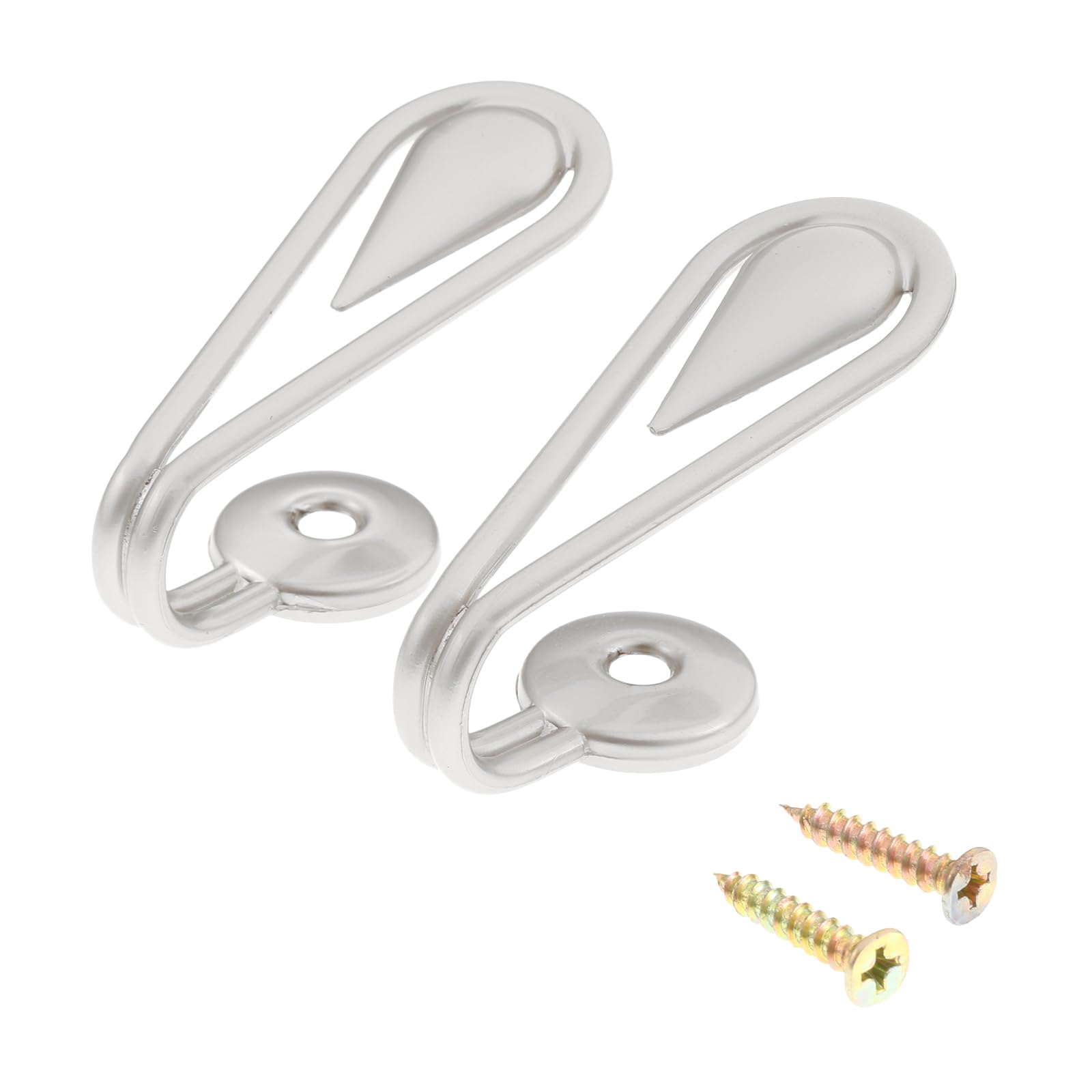 Hicello 2PCS Metal Curtain Holdbacks Hooks, Silver Curtain Tie Backs Hooks