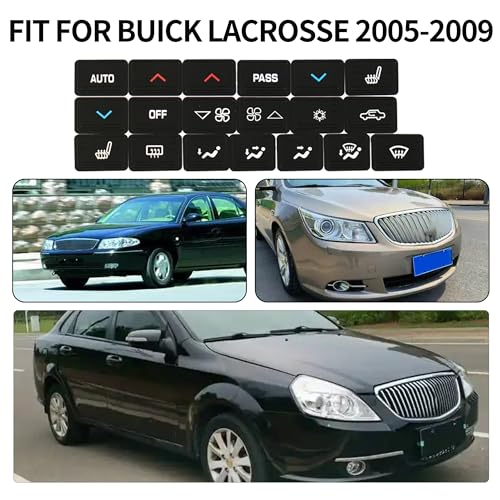 Image of Car Repair Decals Sticker fit for Buick Lacrosse 2005 2006 2007 2008 2009 Button Repair Decal Sticker Premium Vinyl Fix Ruined Button Steering A /C Radio Stickers Set Kits Repair Kit Control