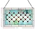Fine Art Lighting Tiffany-Style Stained Glass Window Panel, 100% Genuine Stained Glass and Cabochon, Handcrafted 73 Pieces, Blue/Green, Size: 19.25