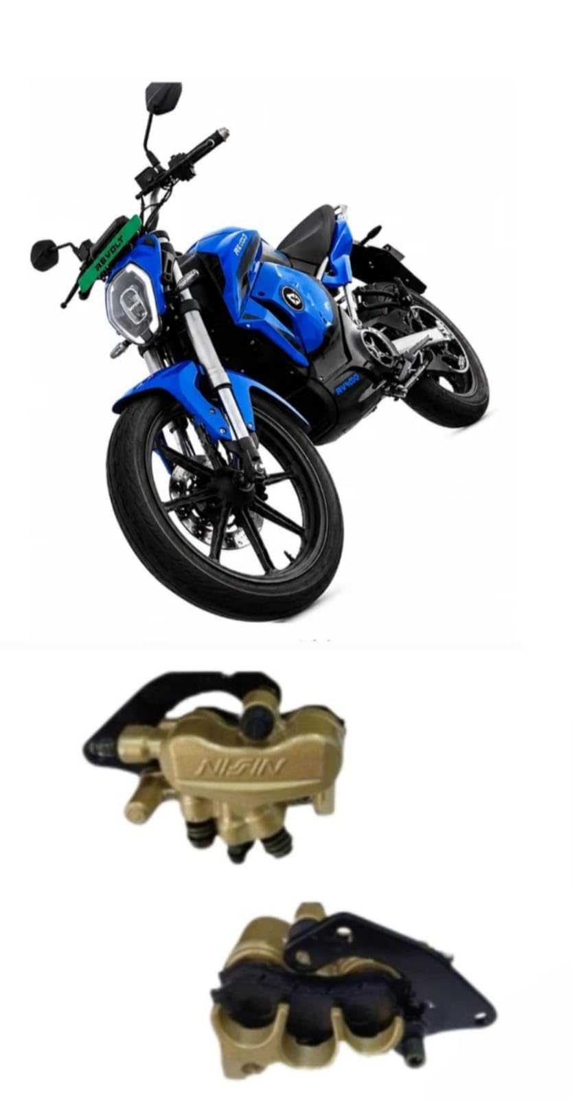 Front Brake Caliper Assembly Compatible with Revolt RV400 Electric Motorcycle | Direct Fit Replacement, Gold Finish, Motorcycle Part, Hydraulic Disc Brake, Bolt-On Design-picture-33