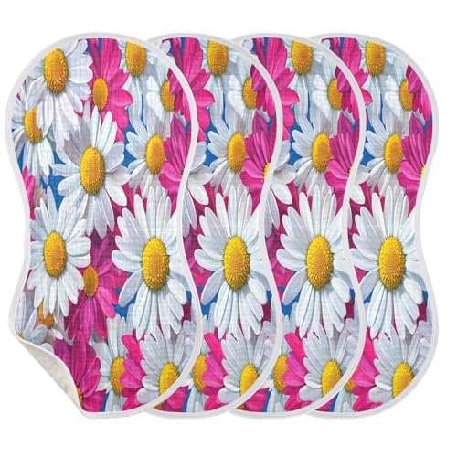 JUZIHAI 2Pack Daisies Baby Burp Cloths Soft Cotton Burp Rags,Super Absorbent Burp Cloth Bag for Newborn Baby Boys/Girls3