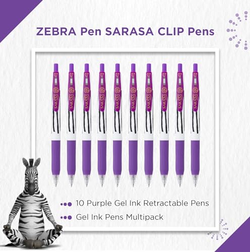 Bolígrafos Zebra Pen SARASA CLIP Gel 10 unidades Morado miniatura 2