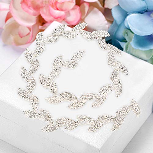 Diamond Roll Rhinestone Ribbon Tree Leaf Design AAA Diamond Wrap Roll Decoration 1yard x1.5cm, Silver - Image 4