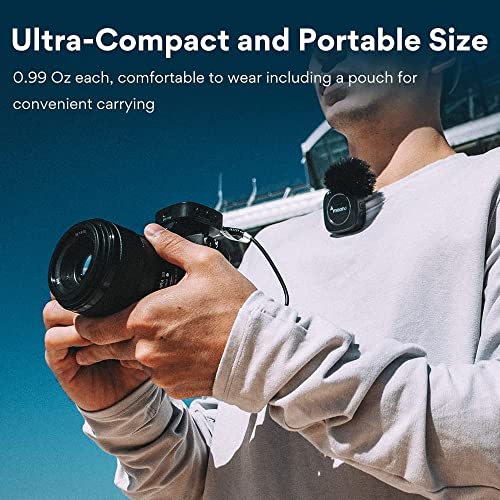 Image of MAONO Ultra-Compact Wireless Lavalier Microphone with Charging Case, 2.4GHz Dual Lapel Mics with Real-time Monitoring, Gain and Mute for Interview, Vlogging, Live Streaming, TikTok(WM821 A2)