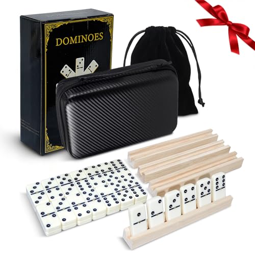Juego de Domino MeetYr Life con 28 fichas y 4 bandejas de madera