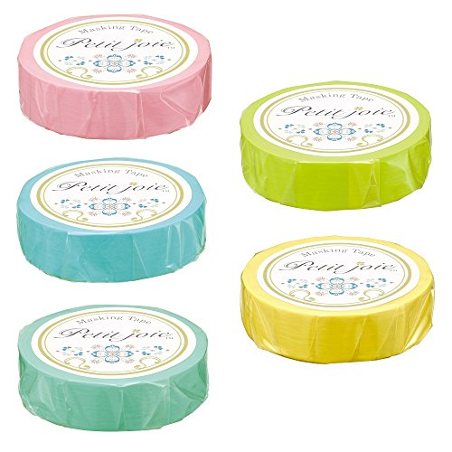 ニチバン プチジョア マスキングテープ 5巻 15SAZ5P15 無地 カラフルのサムネイル