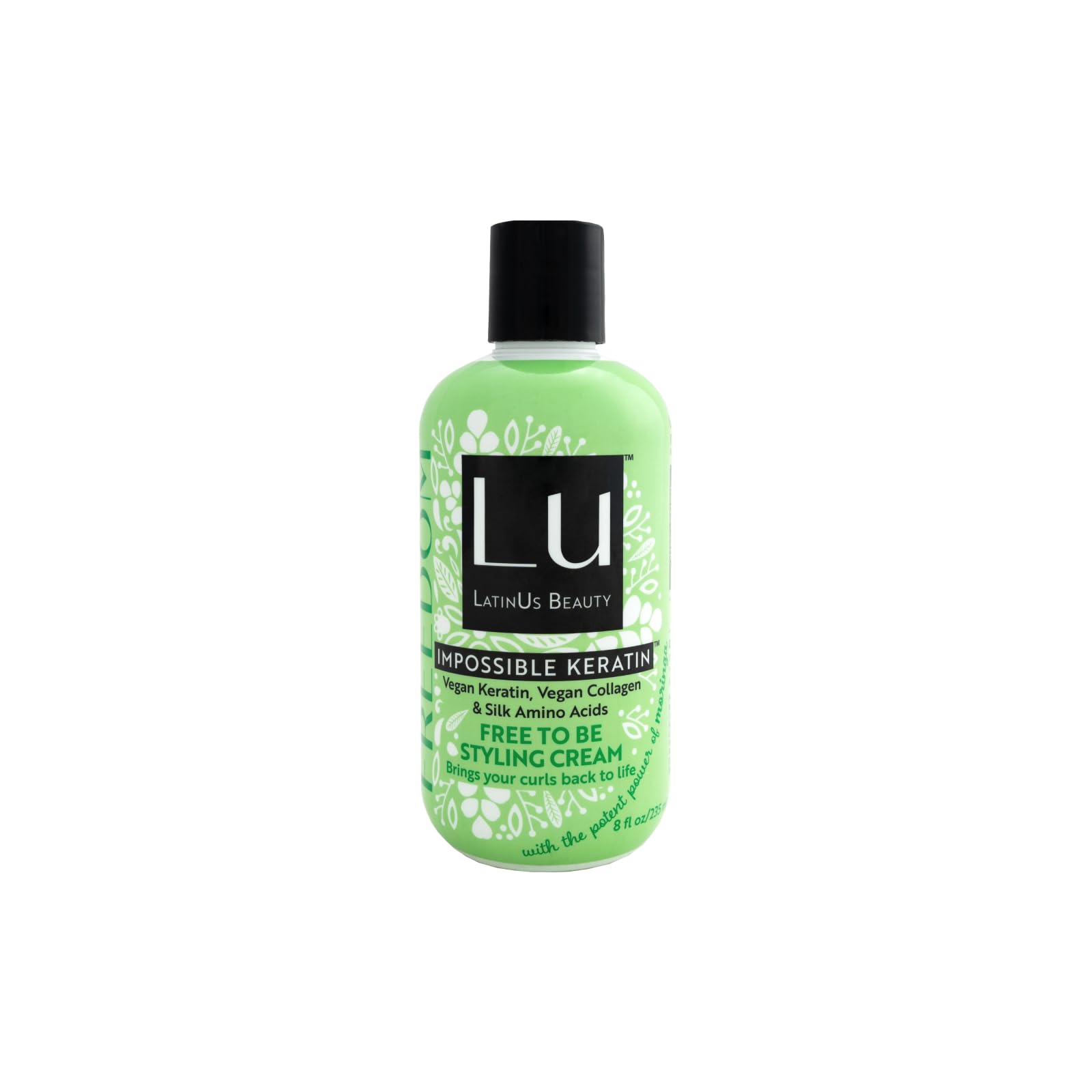 Lu LatinUs Beauty Free To Be Crema per pettinare il massimo volume con benefici antiossidanti di Moringa e Keratina Vegana | Crea consistenza e corpo in capelli piatti e fini, fissaggio medio (8 oz)