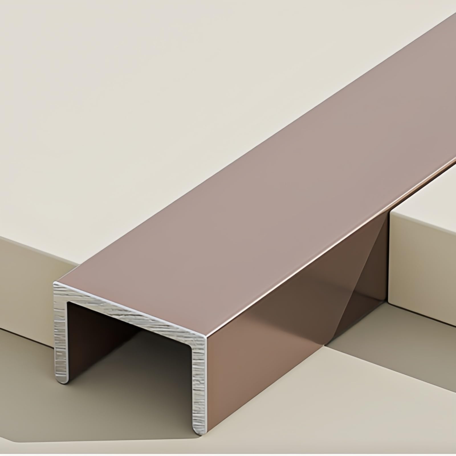 Coayuou Edge Protection Aluminium U Profile 100cm* 3 Pcs Metal Edging Strip Tile Edging Trim Perfect For Home Renovation Easy Installation For Sharp Edges On Tiles, Laminate & More(Rose gold,10mm)