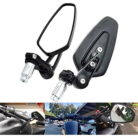 HAWEE Motorcycle Mirrors End Mirror Safe Rearview Mirror for 7/8" Handle bar Cover