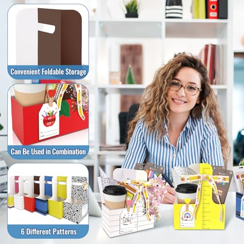 24 Set Back to School Teacher Gifts, 2 Cup Drink Carrier with Handle - image 8