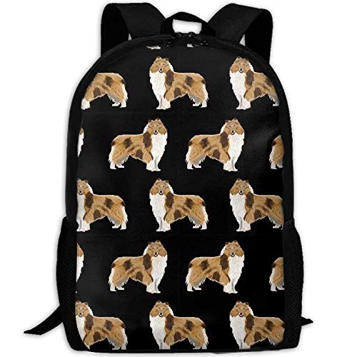 TTmom Zaini/Zaino Casual,Borse a Zainetto, Rough Collie Dog School Rucksack College Bookbag Unisex Travel Backpack Laptop Bag -
